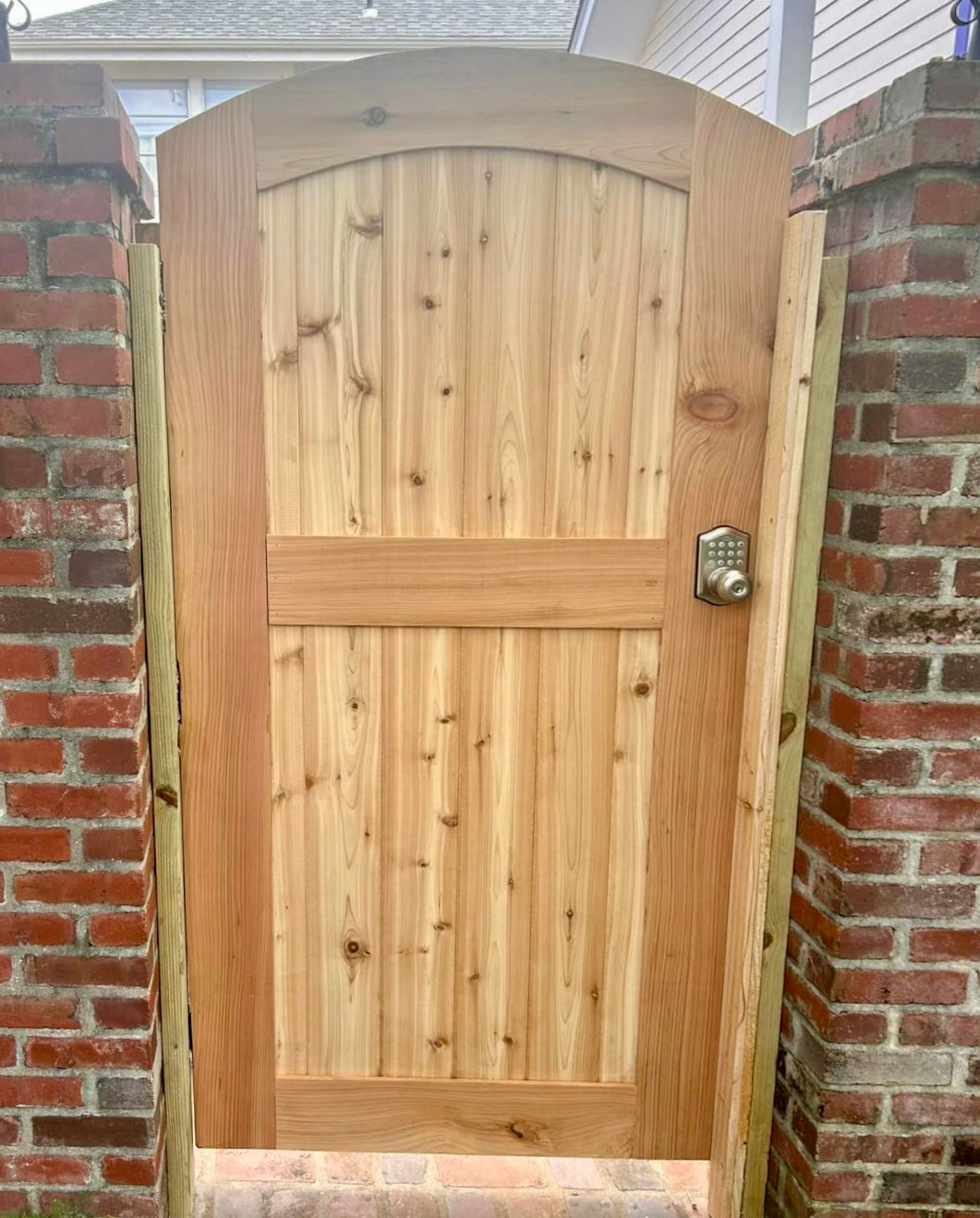Arch-top Cedar Garden Gate - Handcrafted For Interior & Exterior Use