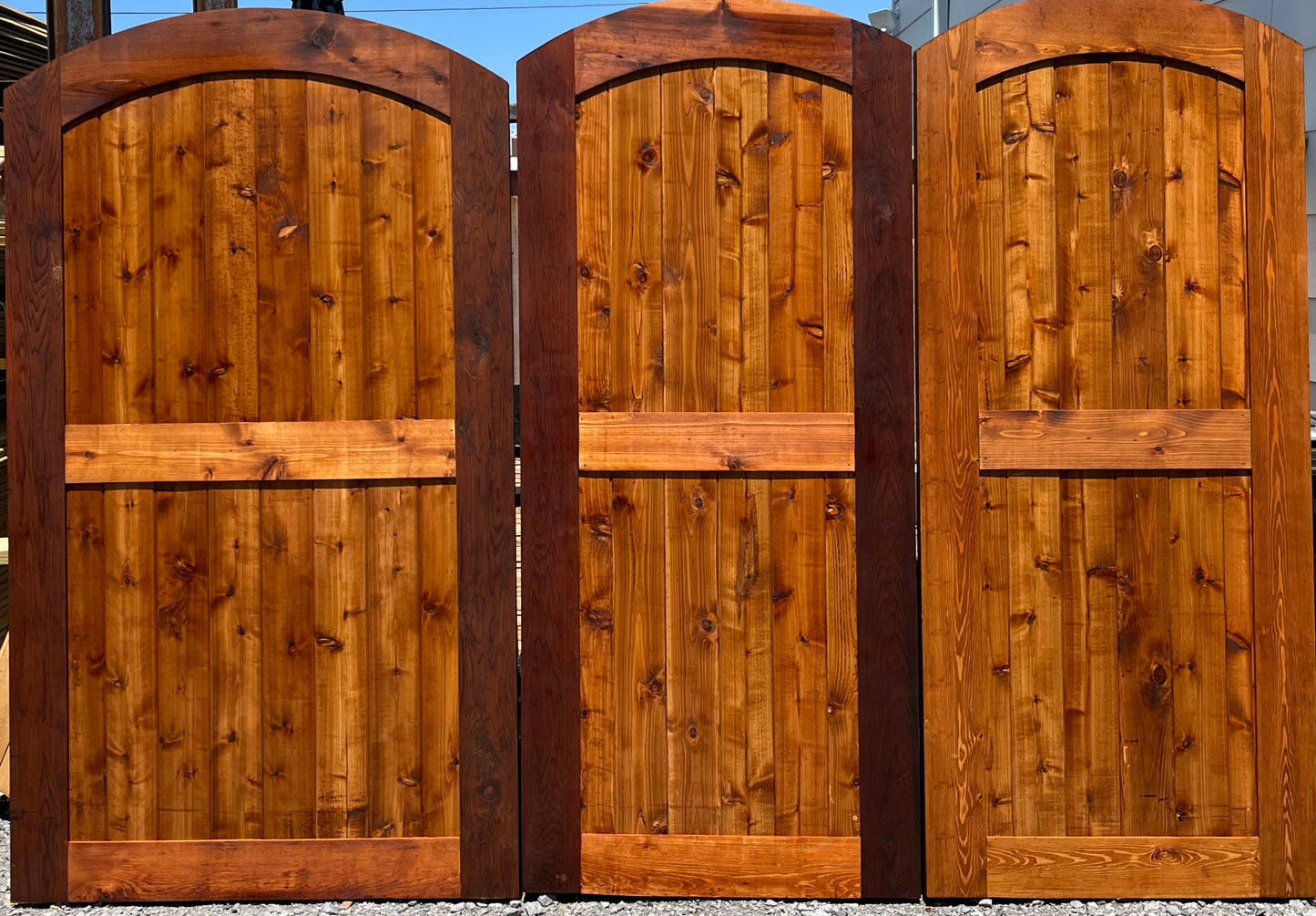 Arch-top Cedar Garden Gate - Handcrafted For Interior & Exterior Use