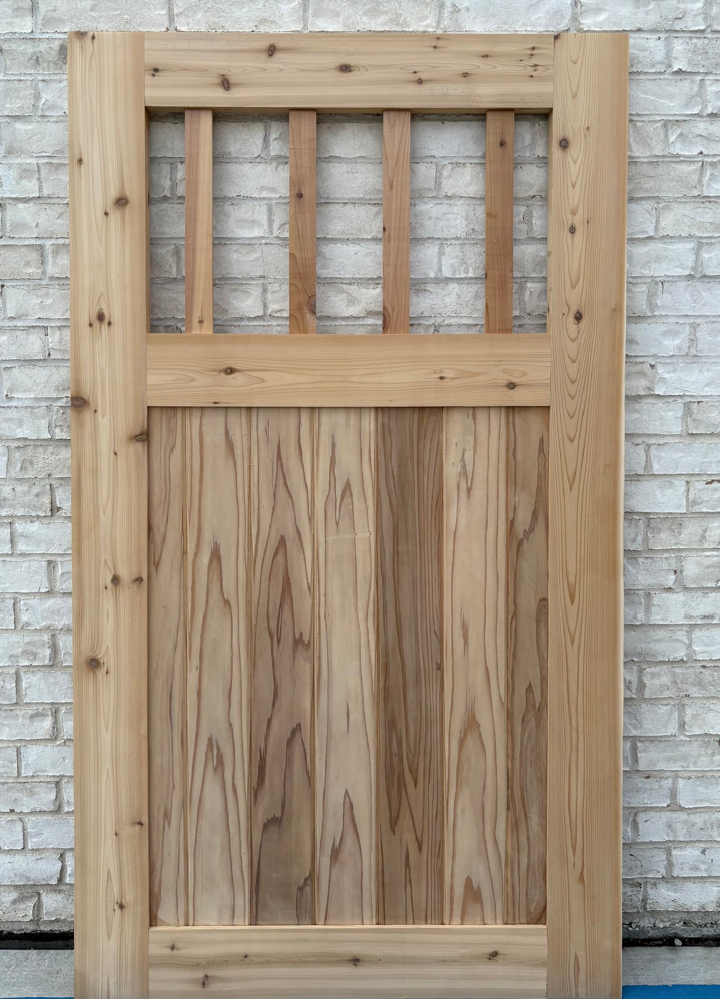 Handcrafted Cedar Wood Gate/Entry Door with Decorative Upper Window